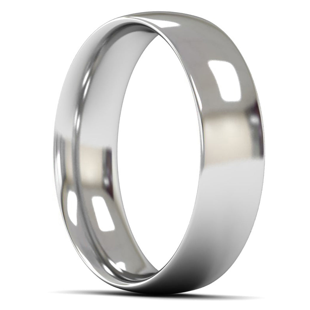 Platinum 950 6mm Medium Weight Traditional Court Wedding Ring