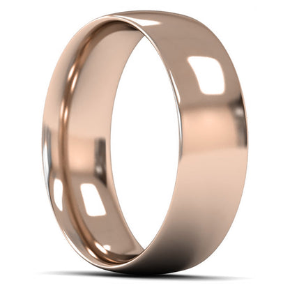 14ct Rose Gold 7mm Medium Weight Traditional Court Wedding Ring