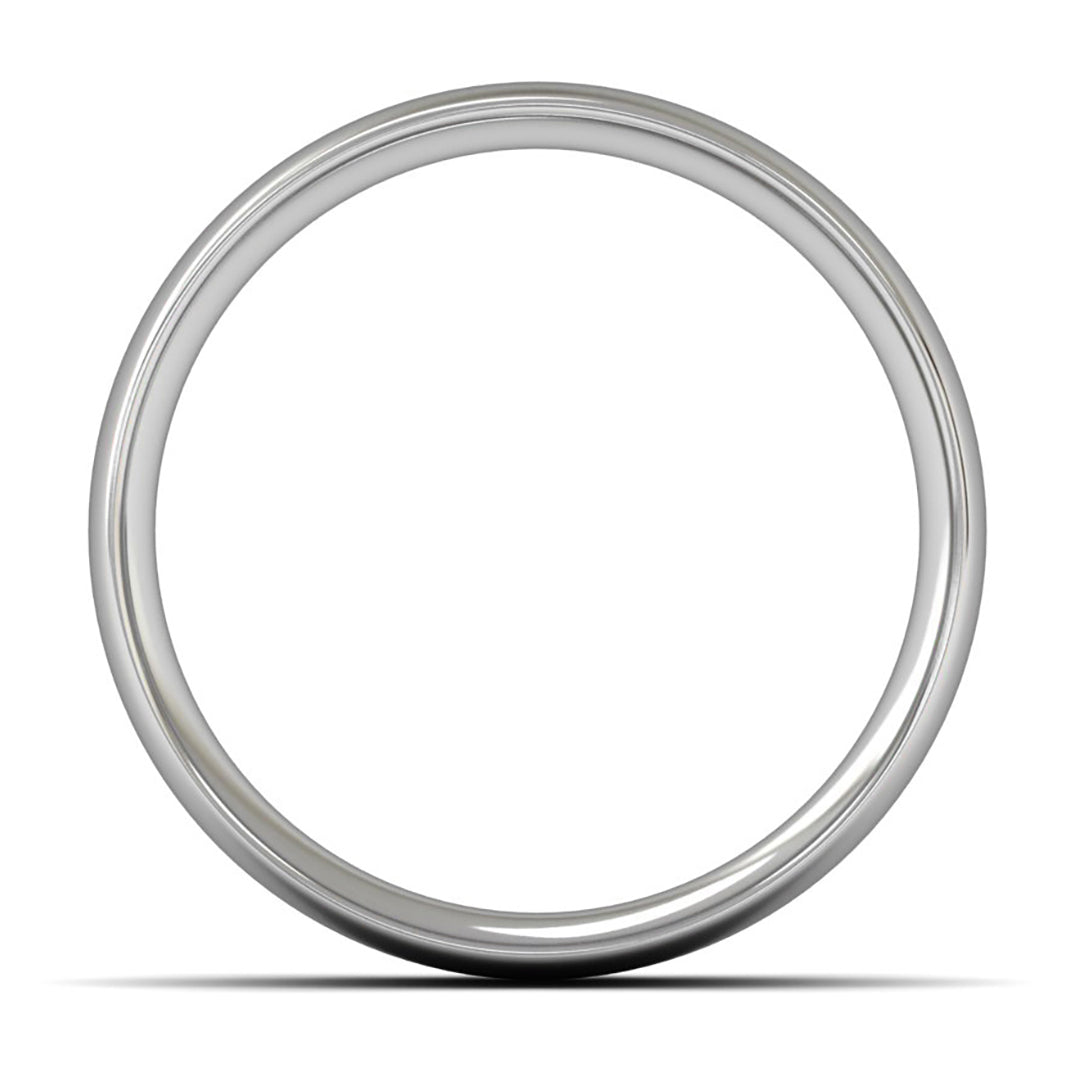 18ct White Gold 7mm Medium Weight Traditional Court Wedding Ring