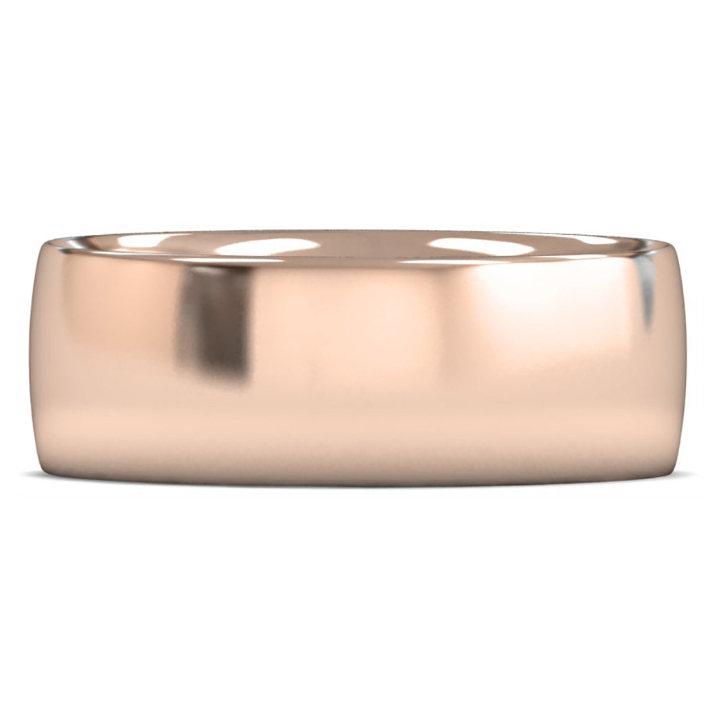 14ct Rose Fairtrade Gold 8mm Medium Weight Traditional Court Wedding Ring