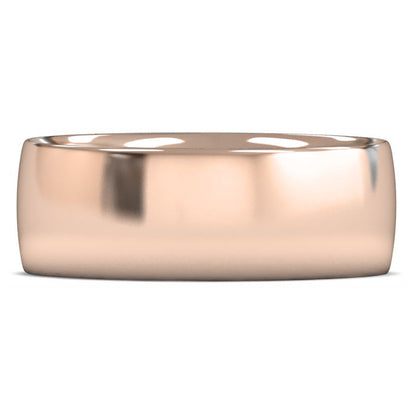 18ct Rose Fairtrade Gold 8mm Medium Weight Traditional Court Wedding Ring