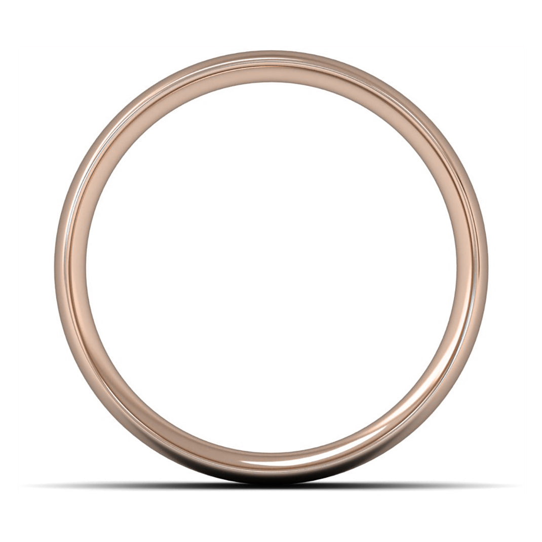 18ct Rose Fairtrade Gold 8mm Medium Weight Traditional Court Wedding Ring
