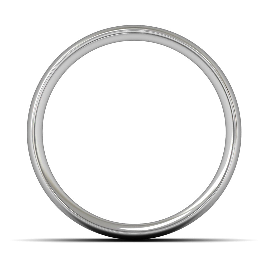 18ct White Fairtrade Gold 8mm Medium Weight Traditional Court Wedding Ring