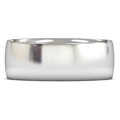 9ct White Fairtrade Gold 8mm Medium Weight Traditional Court Wedding Ring