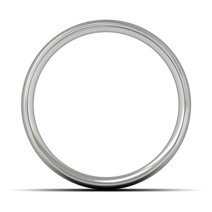 9ct White Gold 8mm Medium Weight Traditional Court Wedding Ring