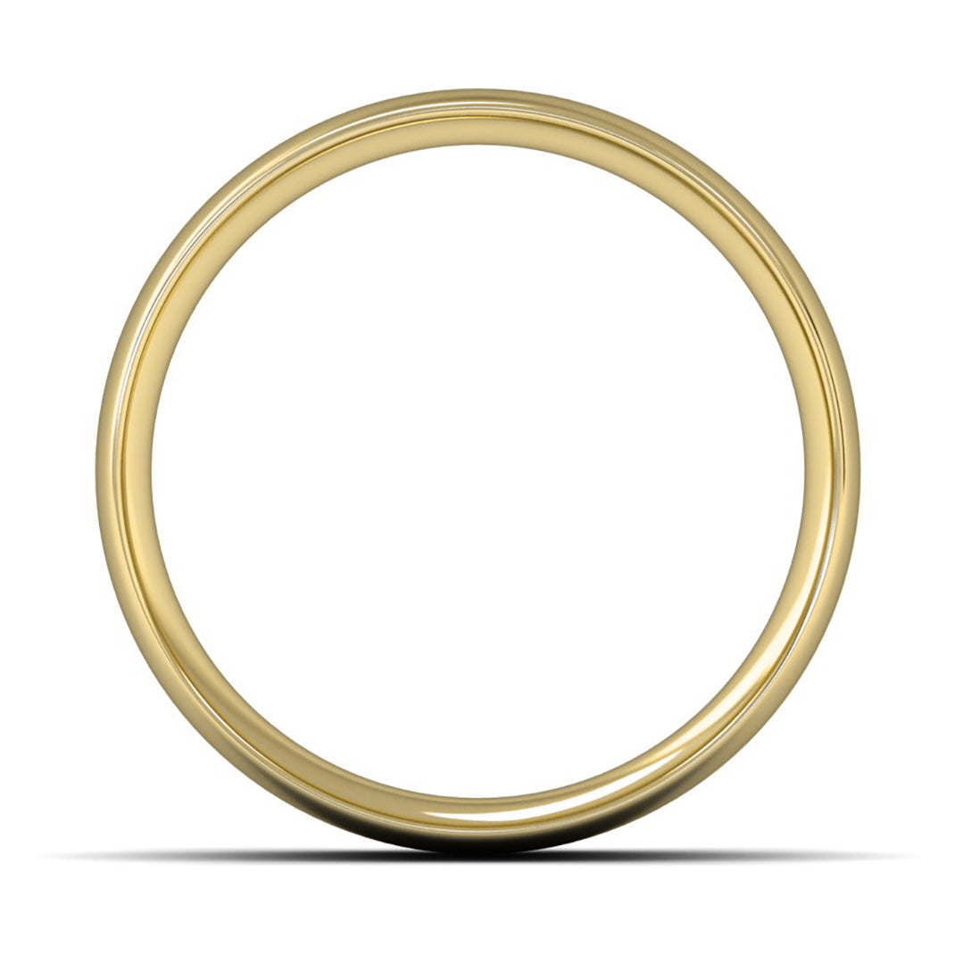 9ct Yellow Fairtrade Gold 8mm Medium Weight Traditional Court Wedding Ring