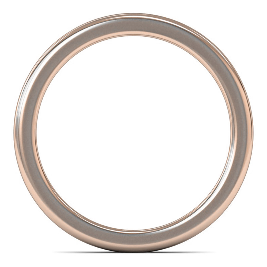 14ct Rose Gold 2mm Heavy Weight Cushion Court Wedding Ring