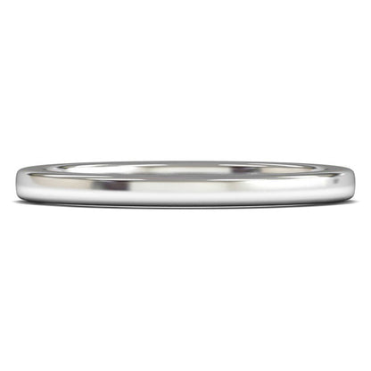 14ct White Gold 2mm Heavy Weight Cushion Court Wedding Ring