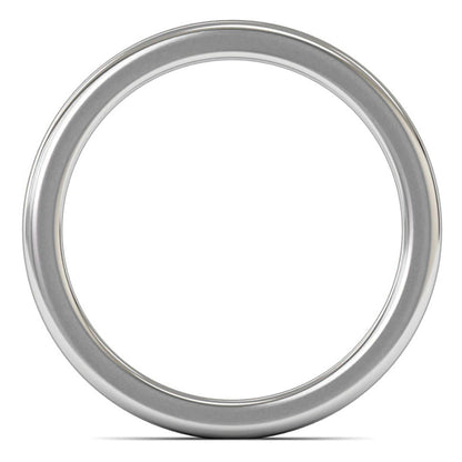 14ct White Gold 2mm Heavy Weight Cushion Court Wedding Ring