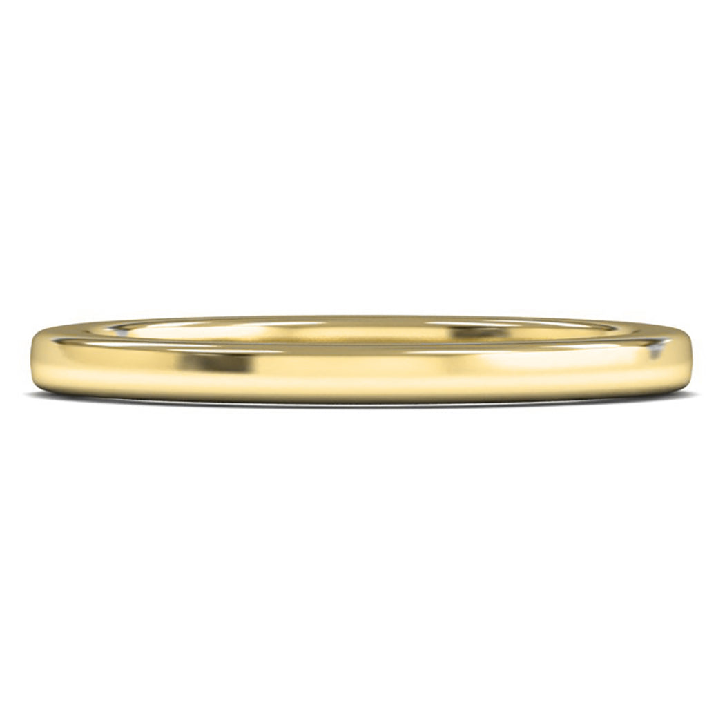 18ct Yellow Gold 2mm Heavy Weight Cushion Court Wedding Ring