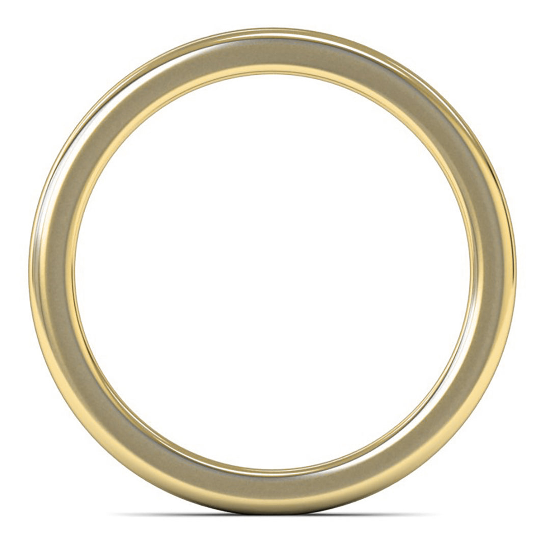 18ct Yellow Gold 2mm Heavy Weight Cushion Court Wedding Ring