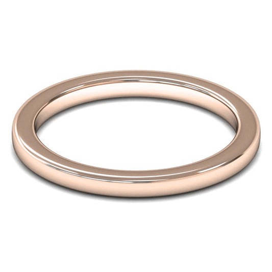 9ct Rose Fairtrade Gold 2mm Heavy Weight Cushion Court Wedding Ring