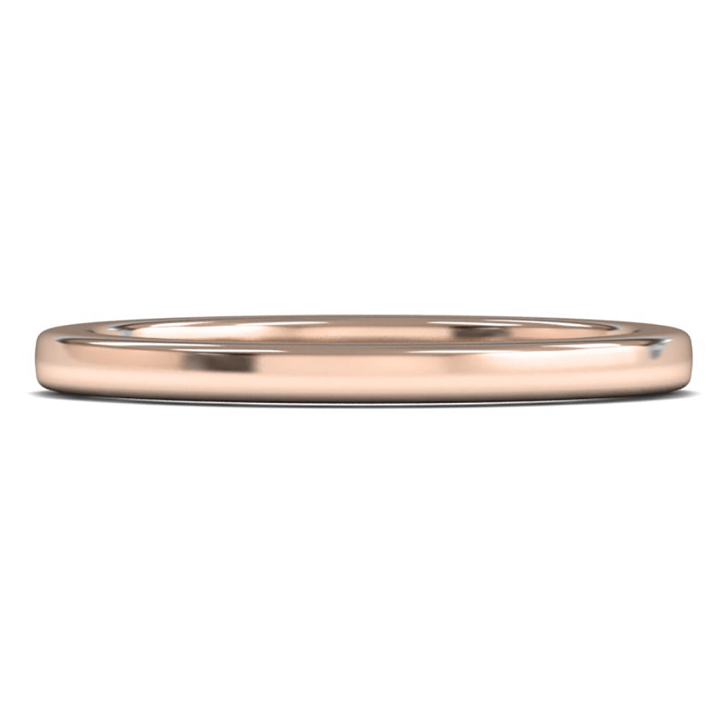 9ct Rose Gold 2mm Heavy Weight Cushion Court Wedding Ring