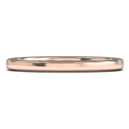 9ct Rose Gold 2mm Heavy Weight Cushion Court Wedding Ring