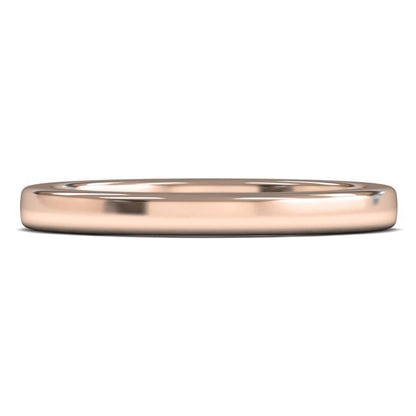 14ct Rose Fairtrade Gold 2.5mm Heavy Weight Cushion Court Wedding Ring
