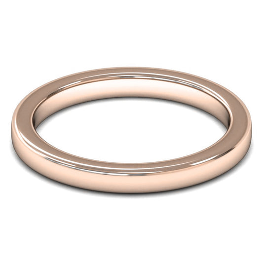 18ct Rose Fairtrade Gold 2.5mm Heavy Weight Cushion Court Wedding Ring
