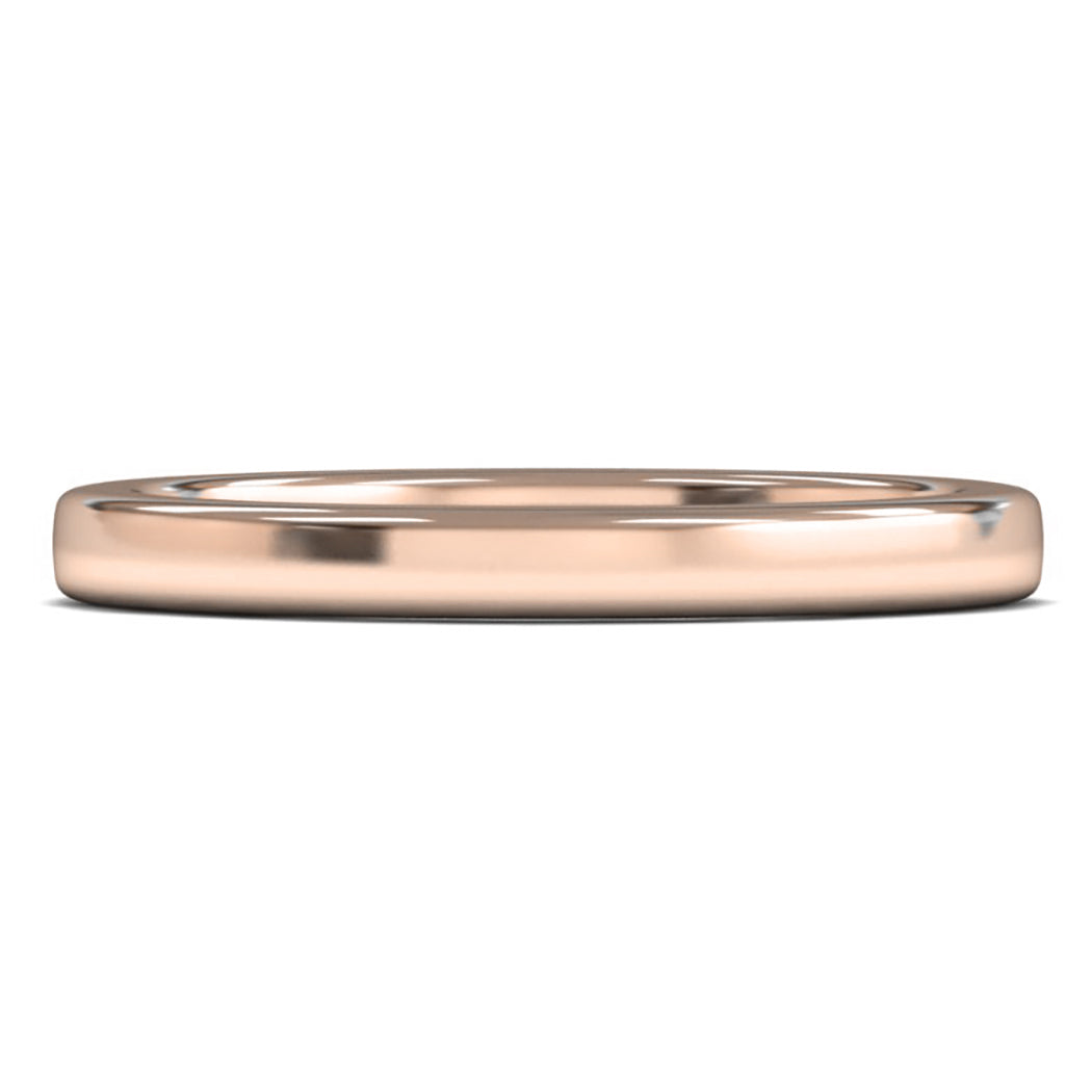 18ct Rose Fairtrade Gold 2.5mm Heavy Weight Cushion Court Wedding Ring