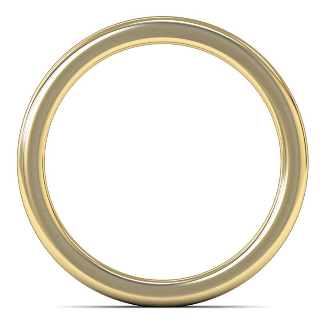 18ct Yellow Fairtrade Gold 2.5mm Heavy Weight Cushion Court Wedding Ring