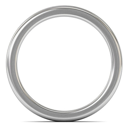 9ct White Gold 2.5mm Heavy Weight Cushion Court Wedding Ring