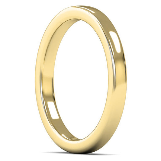 9ct Yellow Gold 2.5mm Heavy Weight Cushion Court Wedding Ring