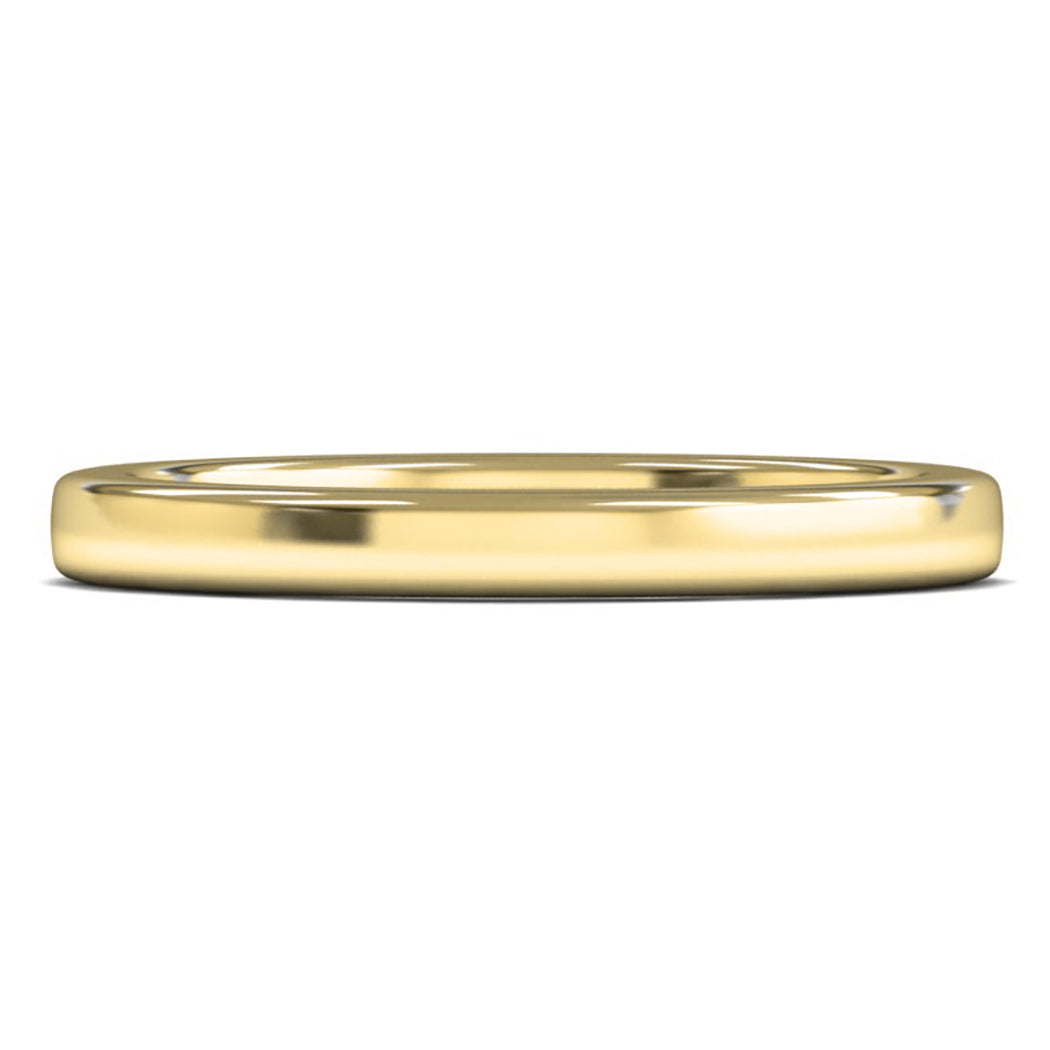 9ct Yellow Gold 2.5mm Heavy Weight Cushion Court Wedding Ring