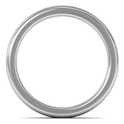 14ct White Fairtrade Gold 3mm Heavy Weight Cushion Court Wedding Ring