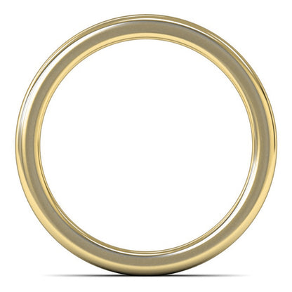 14ct Yellow Gold 3mm Heavy Weight Cushion Court Wedding Ring