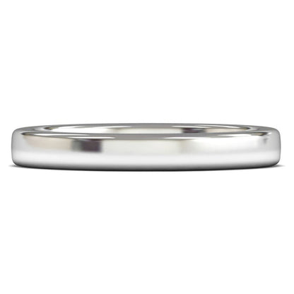 18ct White Gold 3mm Heavy Weight Cushion Court Wedding Ring