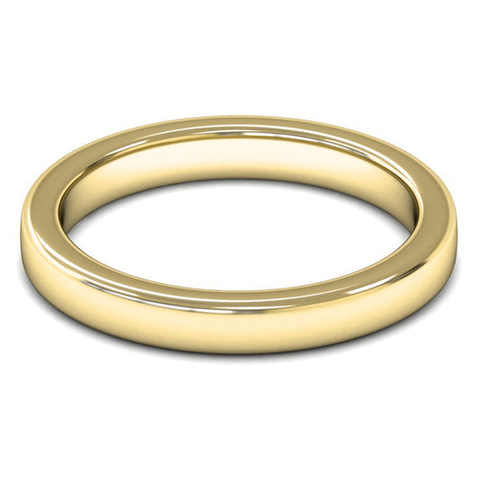 9ct Yellow Gold 3mm Heavy Weight Cushion Court Wedding Ring