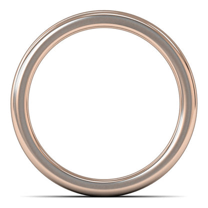 14ct Rose Gold 4mm Heavy Weight Cushion Court Wedding Ring