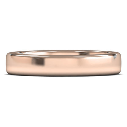 18ct Rose Gold 4mm Heavy Weight Cushion Court Wedding Ring