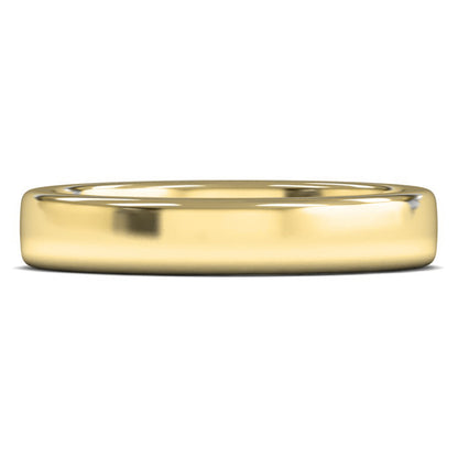 18ct Yellow Gold 4mm Heavy Weight Cushion Court Wedding Ring