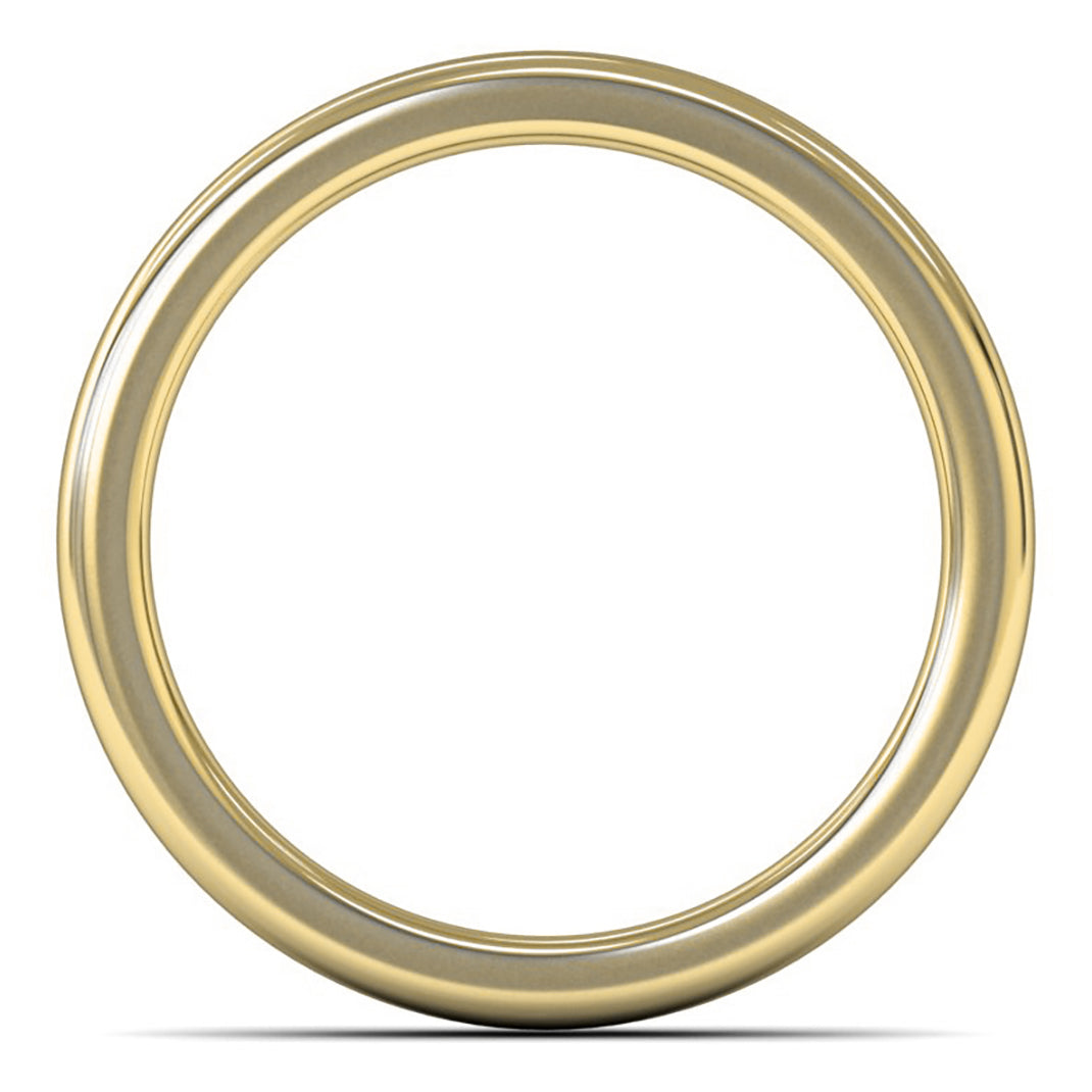 18ct Yellow Fairtrade Gold 4mm Heavy Weight Cushion Court Wedding Ring