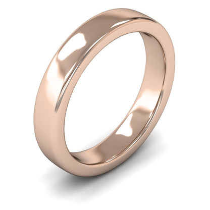 9ct Rose Fairtrade Gold 4mm Heavy Weight Cushion Court Wedding Ring