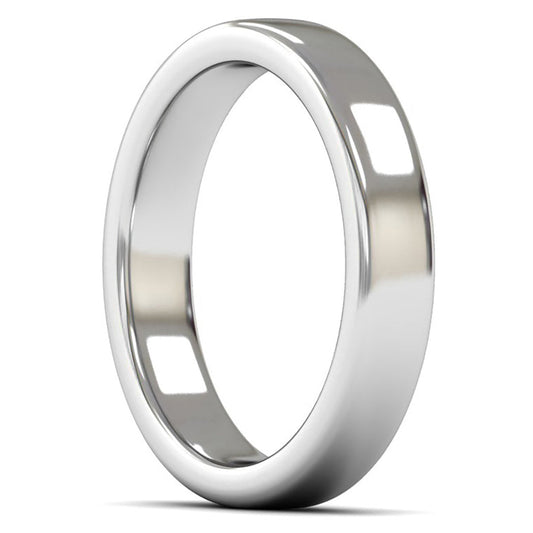 Palladium 950 4mm Heavy Weight Cushion Court Wedding Ring
