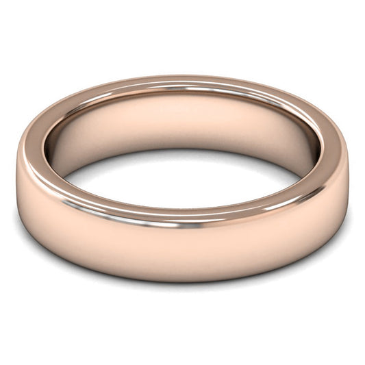 14ct Rose Gold 5mm Heavy Weight Cushion Court Wedding Ring