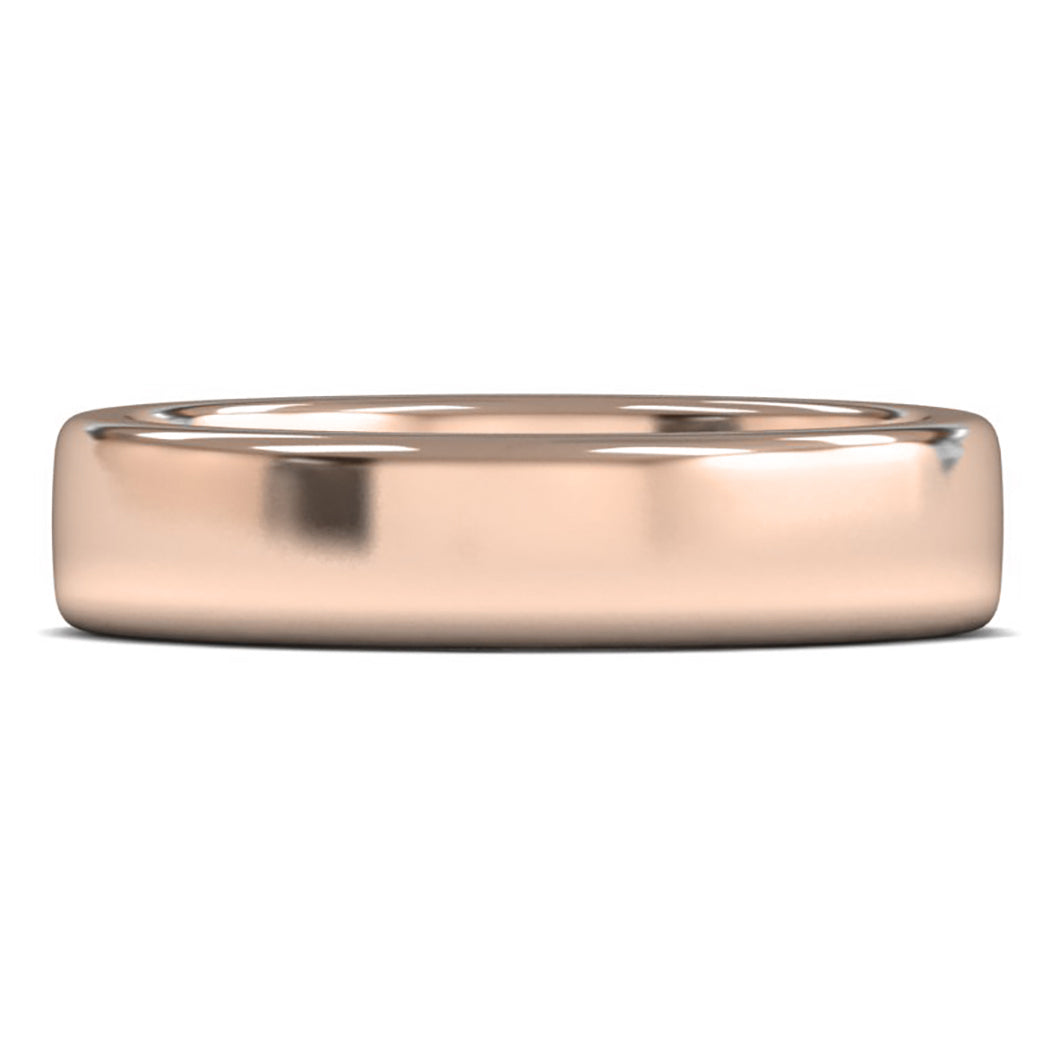 14ct Rose Fairtrade Gold 5mm Heavy Weight Cushion Court Wedding Ring