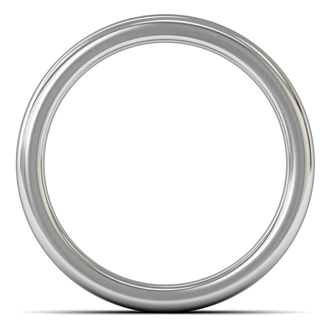 14ct White Gold 5mm Heavy Weight Cushion Court Wedding Ring