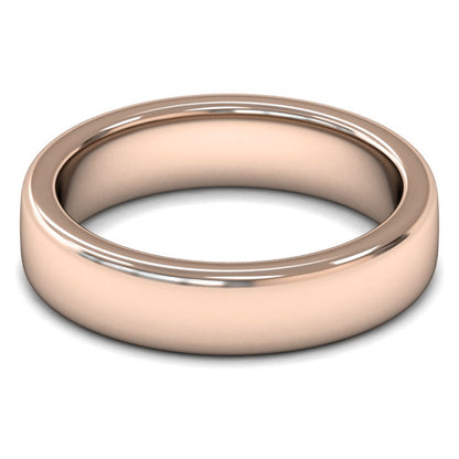 18ct Rose Gold 5mm Heavy Weight Cushion Court Wedding Ring