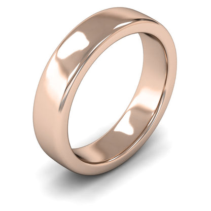 18ct Rose Fairtrade Gold 5mm Heavy Weight Cushion Court Wedding Ring