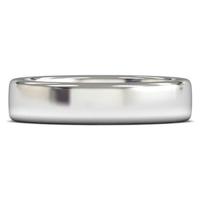 18ct White Fairtrade Gold 5mm Heavy Weight Cushion Court Wedding Ring