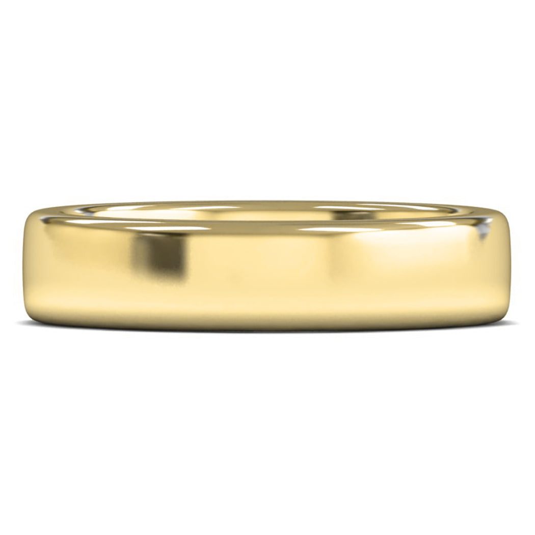 18ct Yellow Fairtrade Gold 5mm Heavy Weight Cushion Court Wedding Ring
