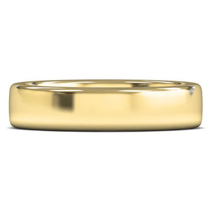 9ct Yellow Gold 5mm Heavy Weight Cushion Court Wedding Ring