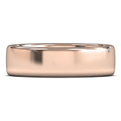 18ct Rose Gold 6mm Heavy Weight Cushion Court Wedding Ring