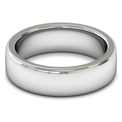 Platinum 950 6mm Heavy Weight Cushion Court Wedding Ring