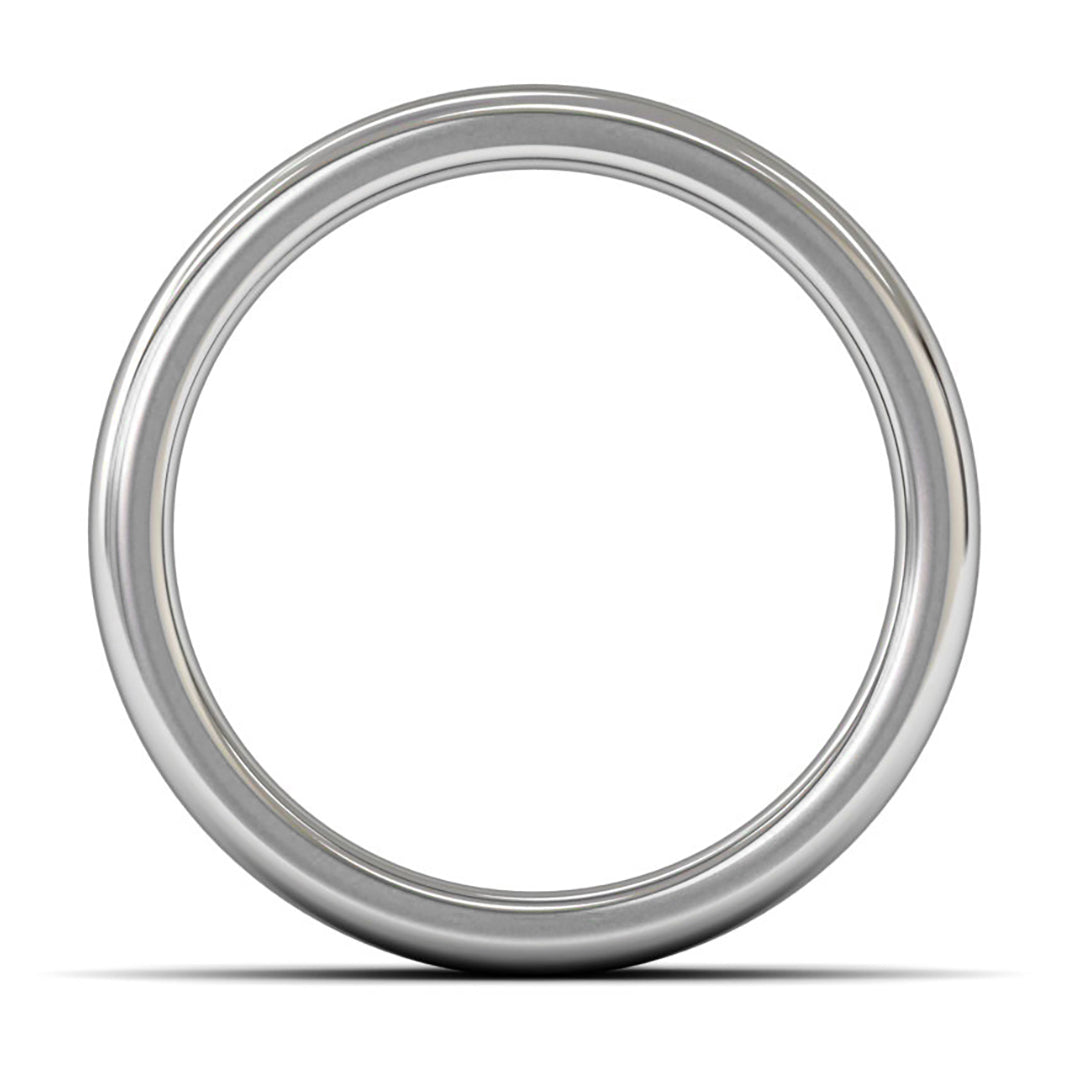 14ct White Gold 7mm Heavy Weight Cushion Court Wedding Ring