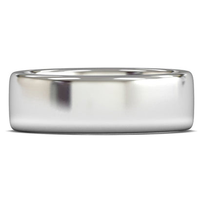 18ct White Gold 7mm Heavy Weight Cushion Court Wedding Ring