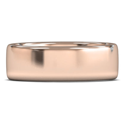 9ct Rose Gold 7mm Heavy Weight Cushion Court Wedding Ring