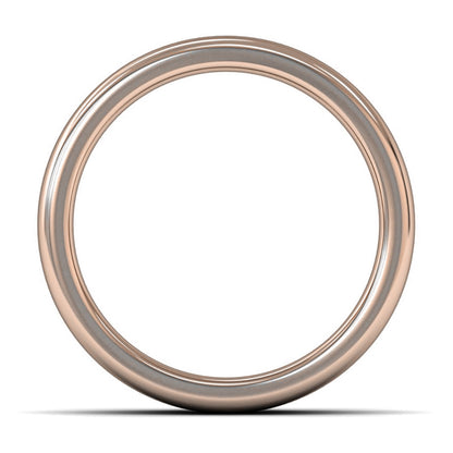 9ct Rose Gold 7mm Heavy Weight Cushion Court Wedding Ring