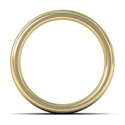 9ct Yellow Gold 7mm Heavy Weight Cushion Court Wedding Ring